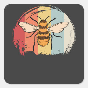 Vintage Bee Square Sticker