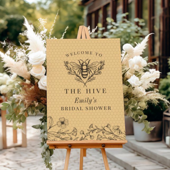 Vintage Bee Wildflower Shower Welcome Poster (Creator Uploaded)