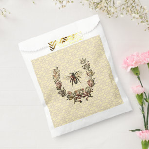 Vintage Bee Wreath Favour Bag