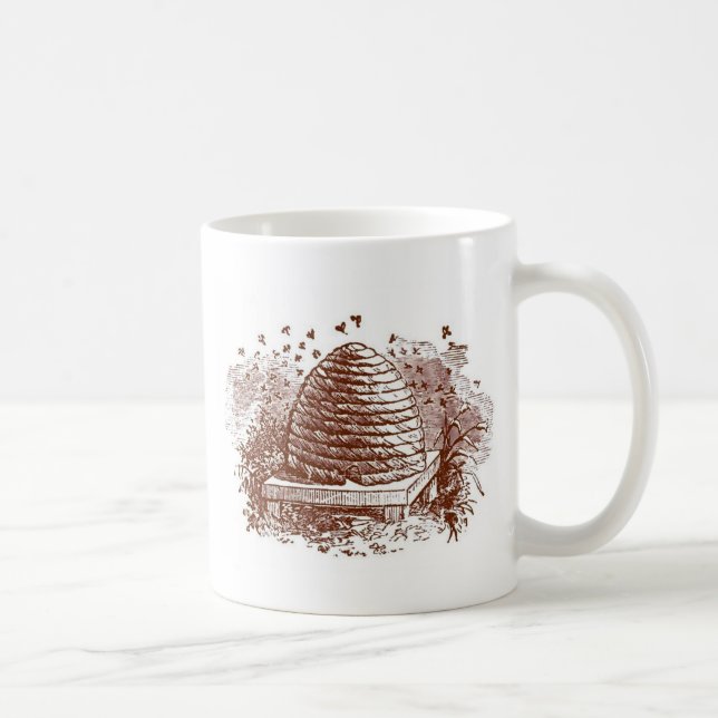 Vintage Beehive Beekeeping Coffee Mug (Right)