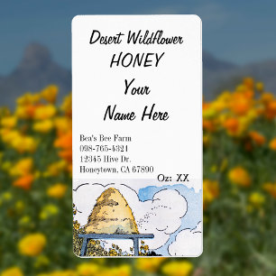 Vintage Beehive Custom Honey Canning Labels