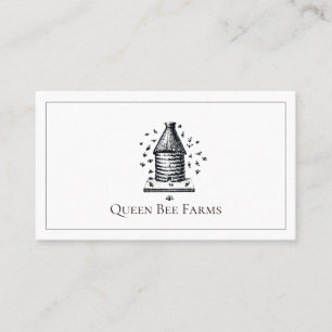 Vintage Beekeeper Hive With Bees Apiarist Business Card