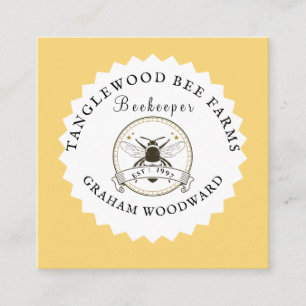 Vintage Beekeeper Square Business Card