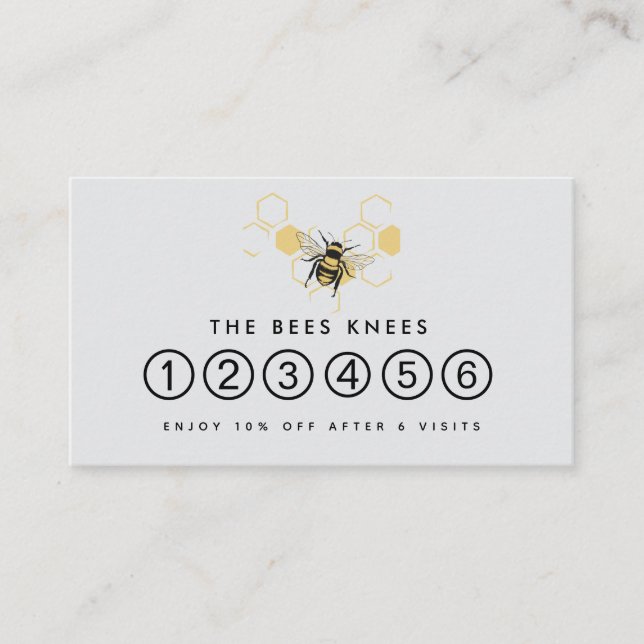Vintage Beekeeping & Honeybee Farm Business Loyalty Card (Front)