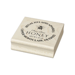 Vintage Beekeeping & Honeybee Farm Business Rubber Stamp