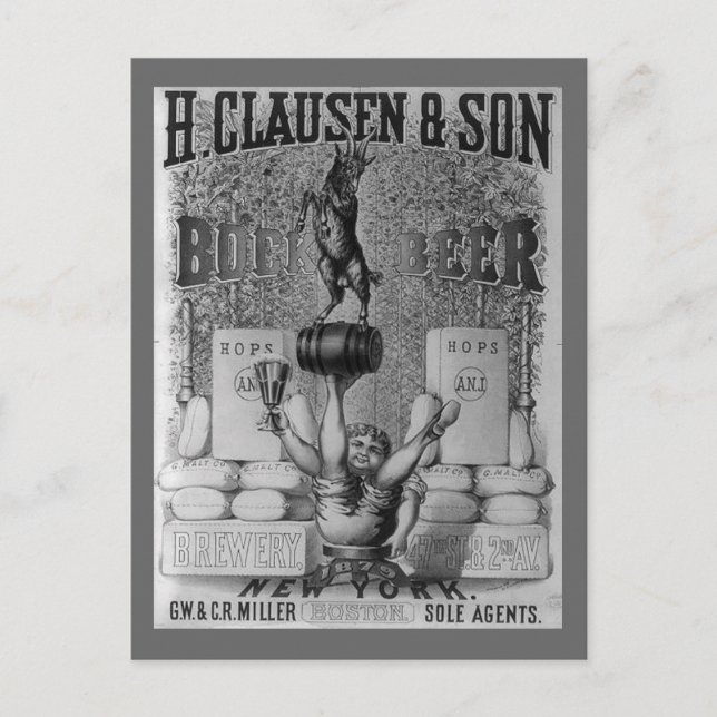 Vintage Beer Ad Postcard (Front)