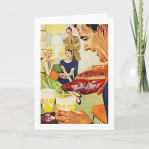 Vintage - Beer Drinking Friends, Card