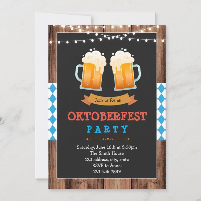 Vintage beer oktoberfest invitation (Front)