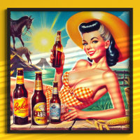 Vintage Beer Summer Girl