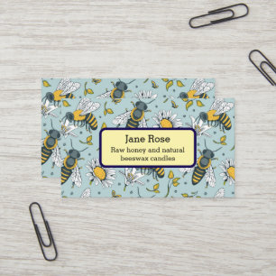 Vintage Bees And Daisies Beekeeper Business Card
