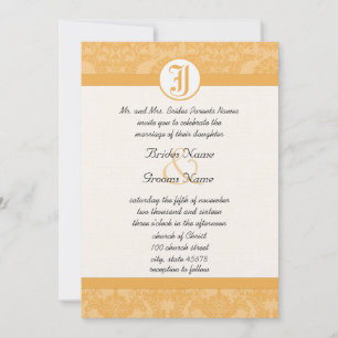 Vintage Beeswax Damask Your Photo Wedding Invites