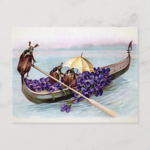 Vintage Beetle Boat Ride Postcard