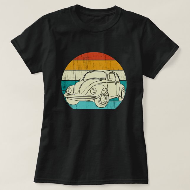 Vintage Beetle Bug Car T-Shirt (Design Front)