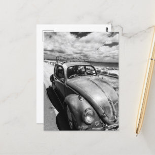 Vintage Beetle by the Coast Postcard
