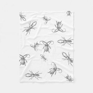 Vintage beetle illustration blanket