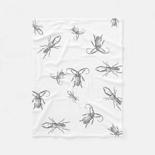 Vintage beetle illustration blanket (Front)