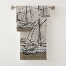 Vintage Beige and Brown Nautical Graphic