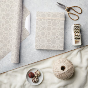 Vintage Beige Crochet Lace Pattern Elegant Cottage Wrapping Paper