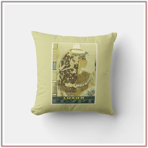 Vintage Beige Egypt Travel Poster Cushion