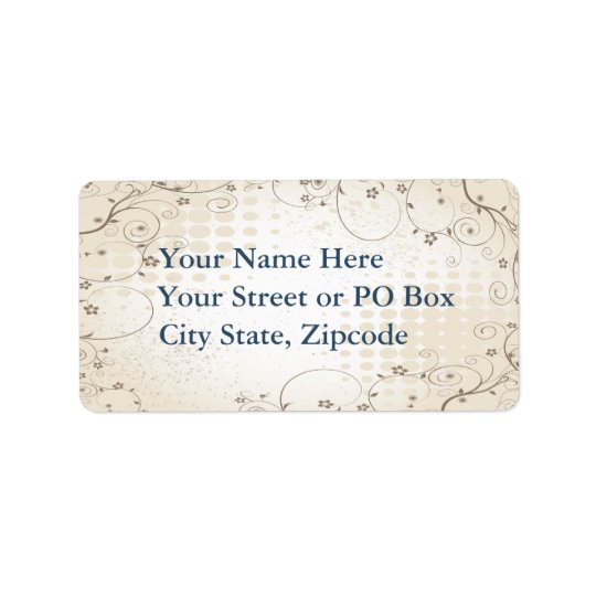 Vintage Beige Floral Address Label