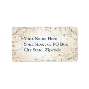 Vintage Beige Floral Label