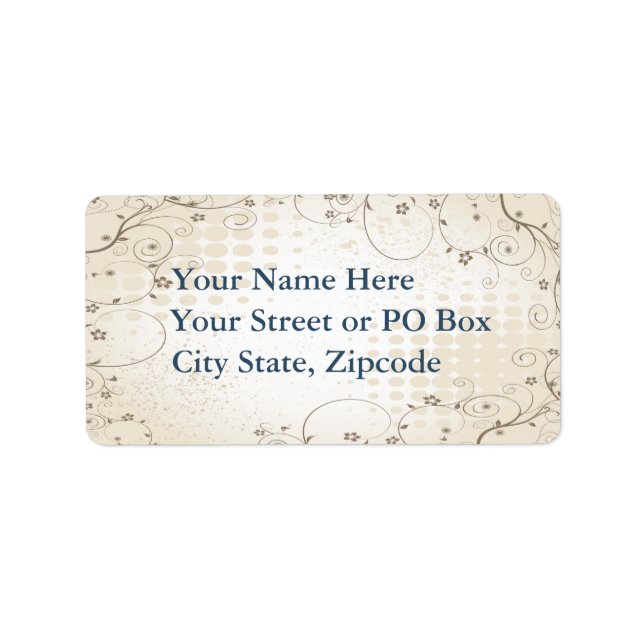 Vintage Beige Floral Label (Front)