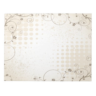 Vintage Beige Floral Notepad