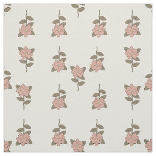 Vintage Beige Floral Repeat Pima Cotton Fabric