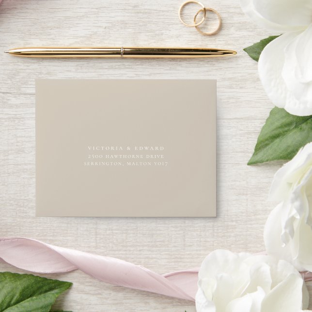 Vintage Beige Floral Wedding RSVP Envelope (Wedding)