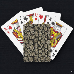 Vintage beige fossil trilobite ammonite pattern playing cards