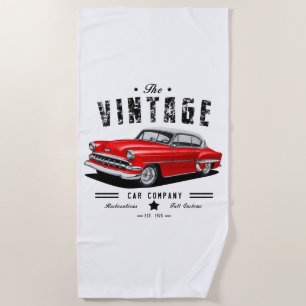 Vintage Bel Air Cars Beach Towel