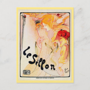 Vintage Belgian art nouveau Le Sillon Postcard