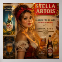 Vintage Belgian Lager Tavern Glow Poster