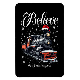 Vintage Believe Christmas Train Magnet