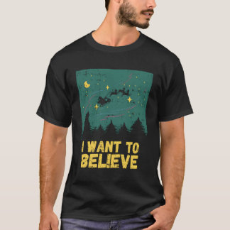 Vintage Believe In Retro Design For Christmas T-Shirt