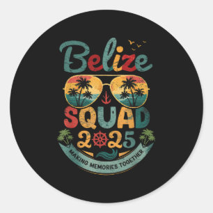 Vintage Belise Squad 2025 Tropical Beach Vacation  Classic Round Sticker