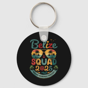 Vintage Belise Squad 2025 Tropical Beach Vacation Key Ring