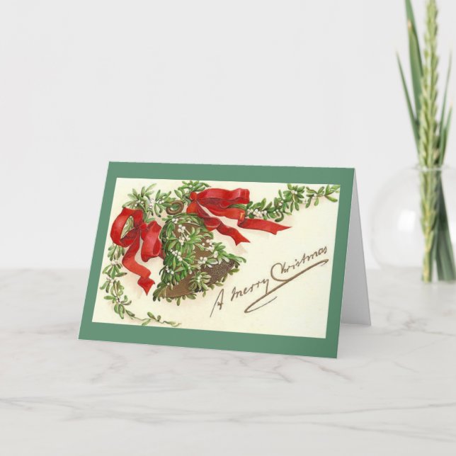 Vintage Bell Christmas Greeting Card (Front)
