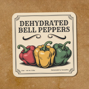 Vintage Bell Peppers Label Sticker