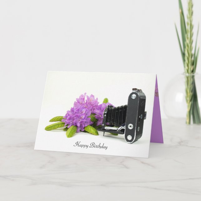 vintage bellows camera birthday card (Front)