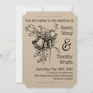 Vintage Bells Wedding Invitation