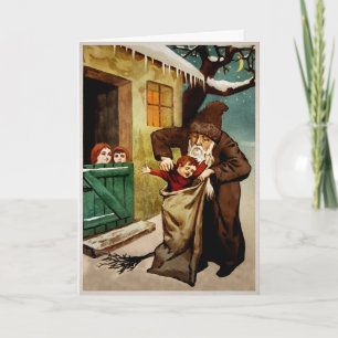 Vintage Belsnickel Holiday Card