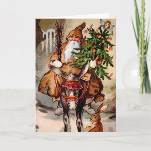 Vintage Belsnickel on a Mule Christmas Card
