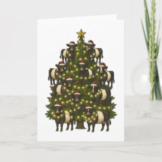 Vintage Beltie Cow Belted Galloway Christmas Tree Card
