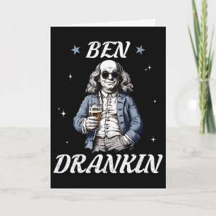 Vintage Ben Drankin' Funny 4th Of July Drinking Pr Card