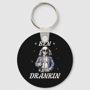 Vintage Ben Drankin' Funny 4th Of July Drinking Pr Key Ring