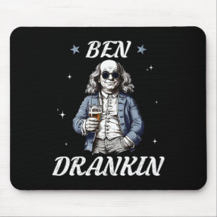 Vintage Ben Drankin' Funny 4th Of July Drinking Pr Mouse Pad