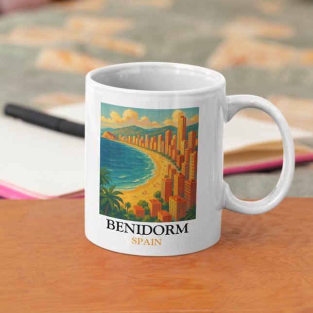 Vintage Benidorm Spain Summer Vacation Coffee Mug (Vintage Benidorm Spain Summer Vacation Coffee Mug)