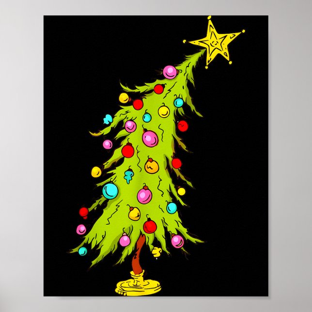 Vintage Bent Christmas Tree  Poster (Front)