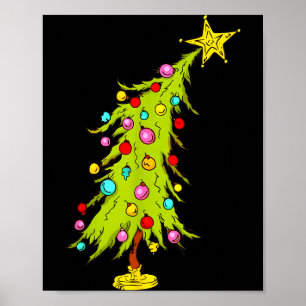 Vintage Bent Christmas Tree Poster
